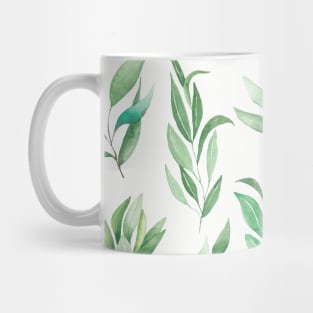 Eucalyptus watercolor Greenery Leaves Pattern Mug